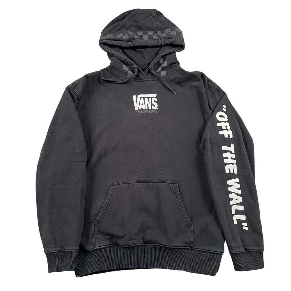 Vans Hoodie Mens XS Black Pullover Skater 100% Cotton